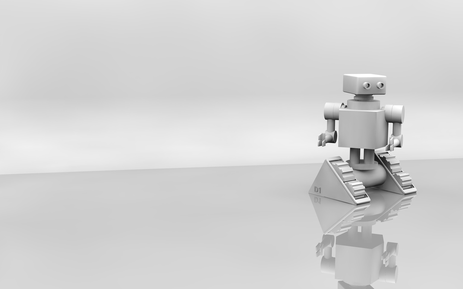 3d Illustration of White Robot